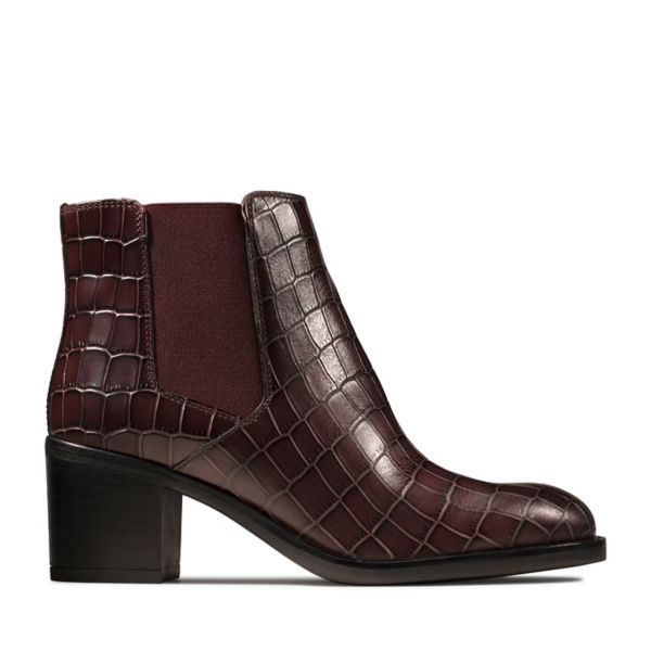 Clarks Womens Mascarpone Bay Ankle Boots Burgundy | USA-4279380